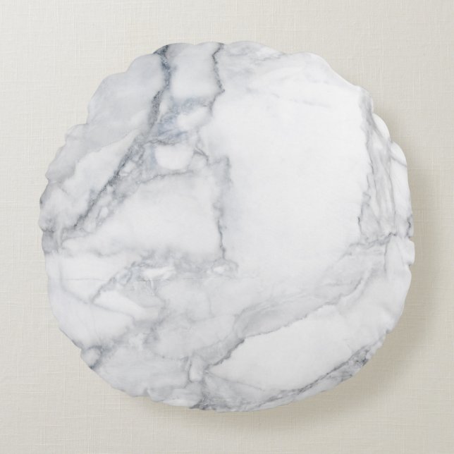 White marble texture round cushion (Front)