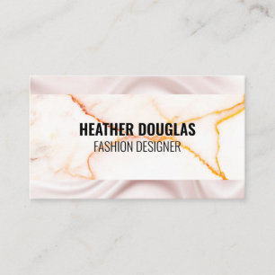 White Marble Texture   Silk Fabric Business Card