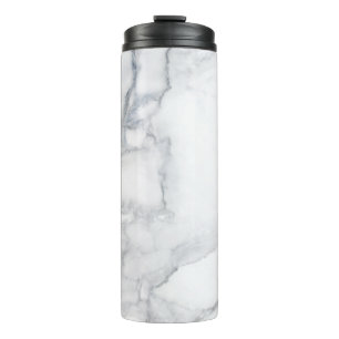 White marble texture thermal tumbler