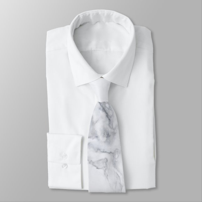 White Marble Texture Tie (Tied)