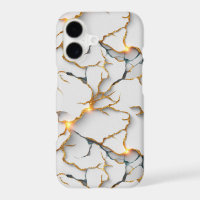 White Marble Texture with Glowing Gold Veins