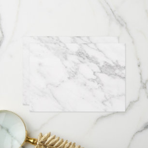 White Marble Thank You Card