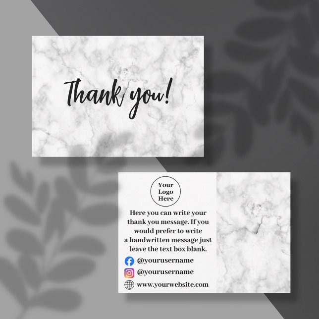 White marble Thank You Card (Creator Uploaded)