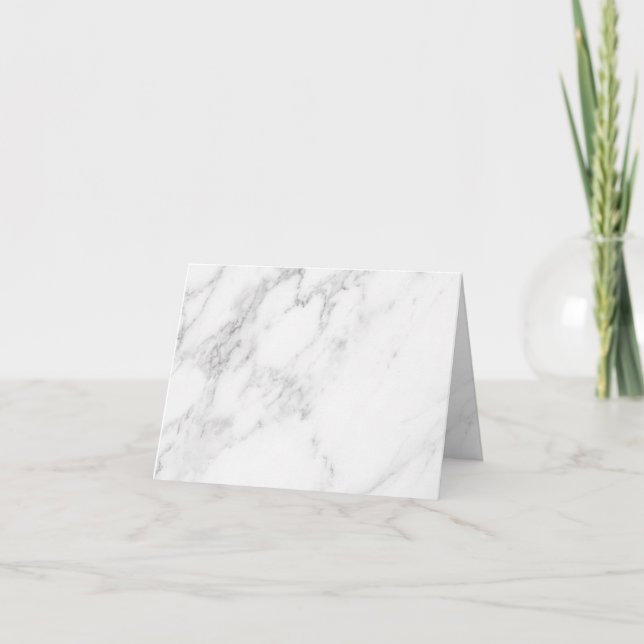 White Marble Thank You Card (Front)