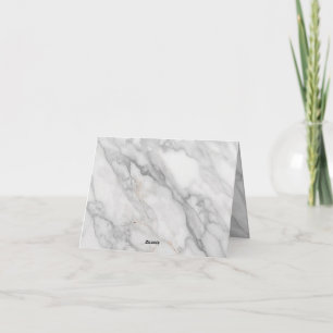 White Marble Thank You Card