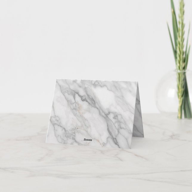 White Marble Thank You Card (Back)