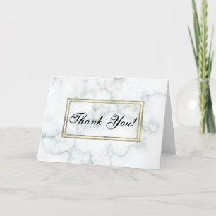 White Marble Thank You Love Simulated Foil Card