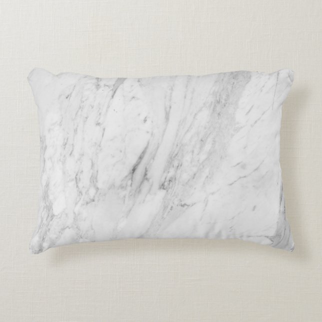 White Marble Throw Pillow (Front)