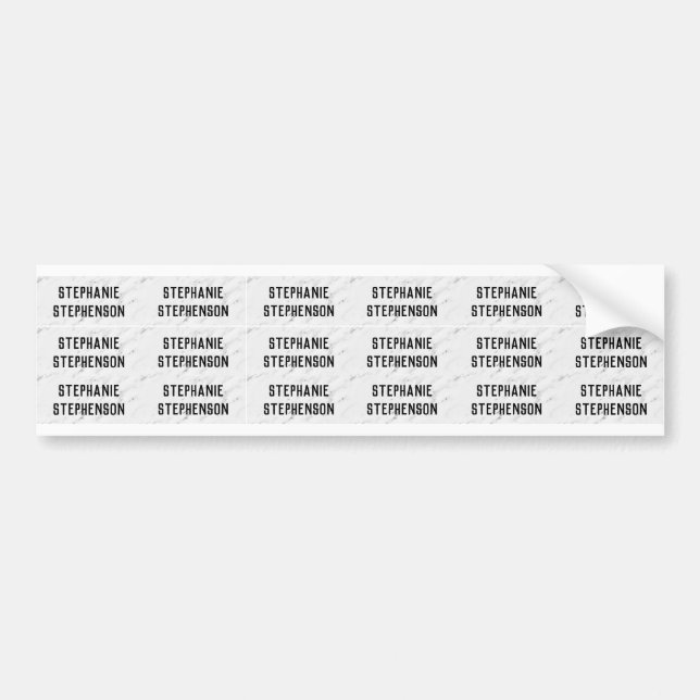 White Marble Waterproof School Name Labels (Front)