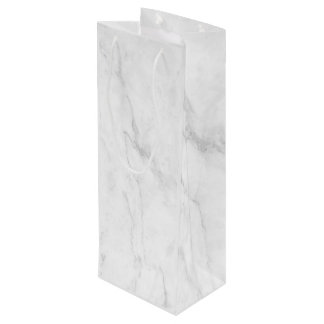 White Marble Wine Gift Bag