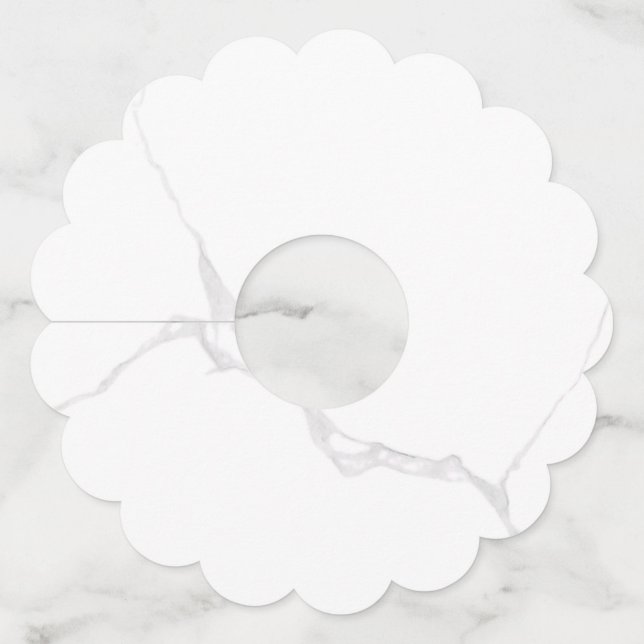 White Marble  Wine Glass Tag (Back)