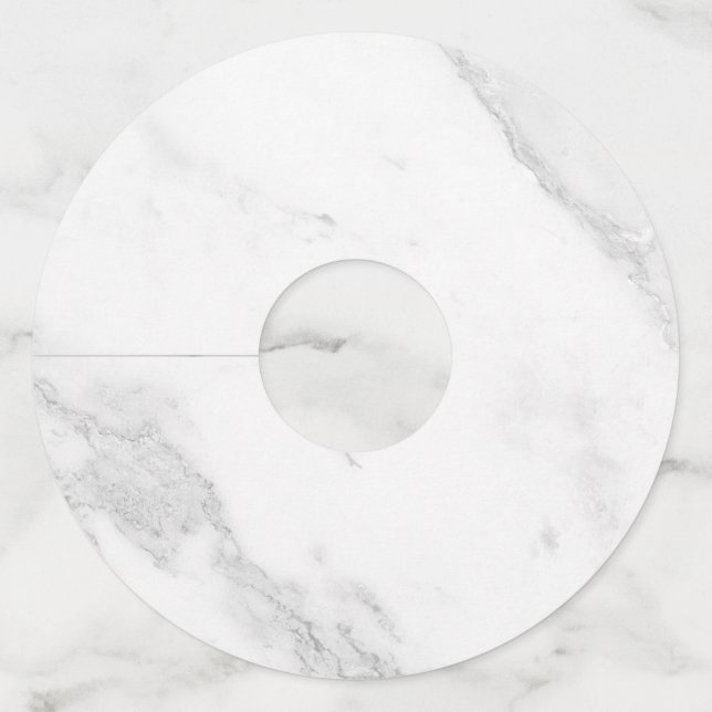 White Marble Wine Glass Tag (Front)