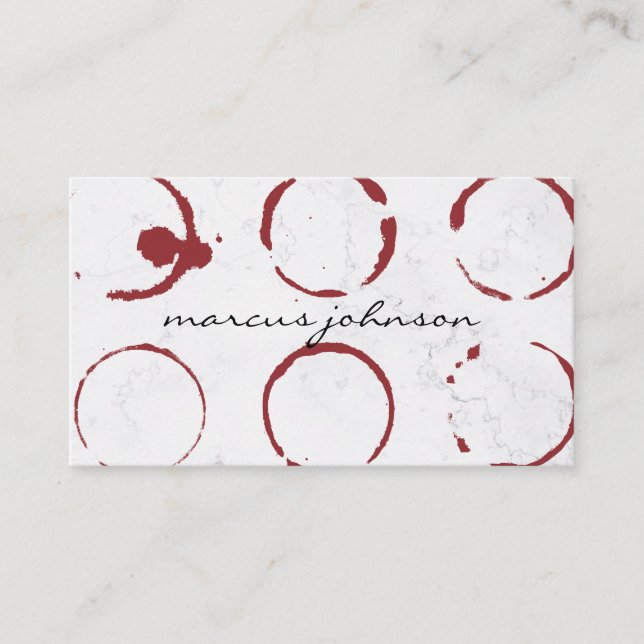 White Marble | Wine Stain Glass Business Card (Front)