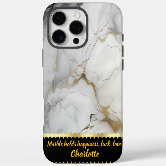 White marble with fine gold veins Case-Mate iPhone case (Back)