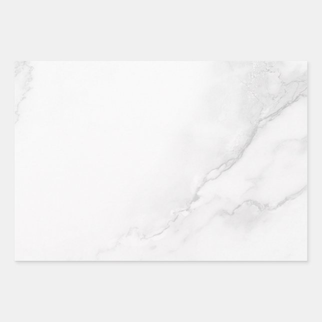 White Marble Wrapping Paper Sheet (Front)