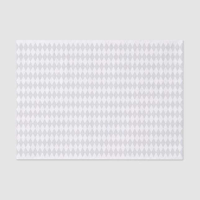 WHITE MARDI GRAS DIAMOND PATTERNS TISSUE PAPER (Front)