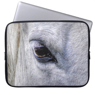 White Mare Horse's Eye Animal-lover Photo Laptop Sleeve