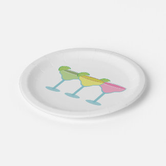 White Margarita Glasses Party Plates