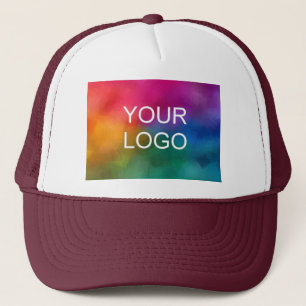 White Maroon Template Create Your Own Elegant Trucker Hat