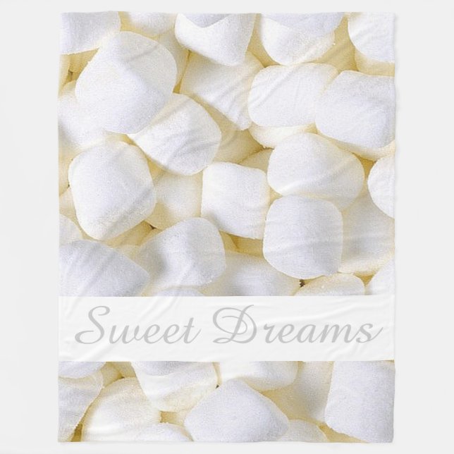 White Marshmallows Fleece Blanket (Front)