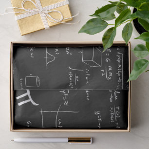White Mathematic Formulas and Equations Dark Grey Tissue Paper