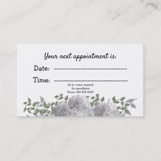 White Mauve Floral Medical Appointment (Front)