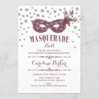 White Mauve Pink Masquerade Ball Birthday Party