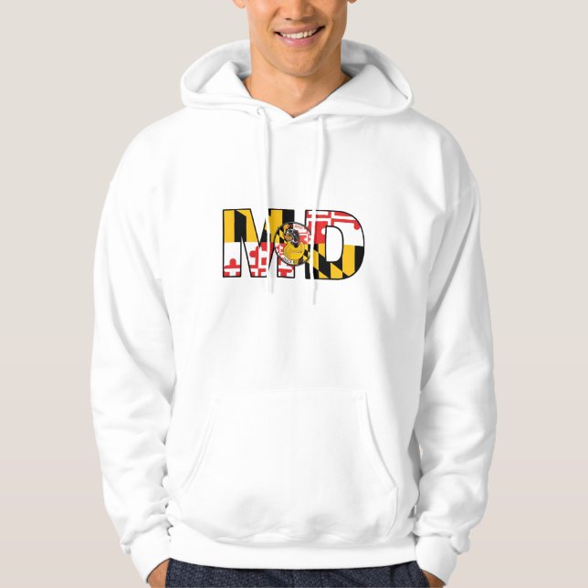 White MD sweartshirt Hoodie (Front)
