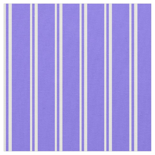 White & Medium Slate Blue Pattern Fabric (Close Up)