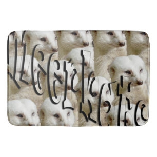 White Meerkat Army, Large Memory Foam Bath Mat. Mat