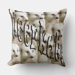 White Meerkat Army Logo, Large Throw Cushion. Cushion