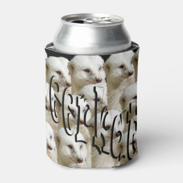 White Meerkat Army Logo, Stubby Cooler (Can Front)