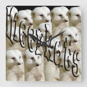 White Meerkat Army, Square Wall Clock