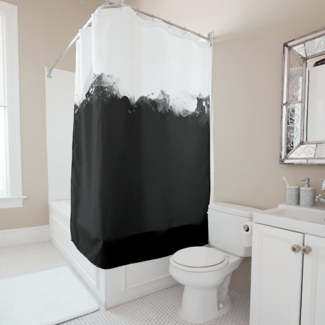 White Melds with Black Shower Curtain (In Situ)