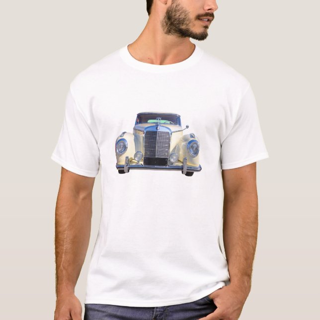 White Mercedes Benz 300 Luxury Car T-Shirt (Front)
