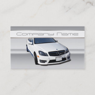 White Mercedes Benz Business Cards