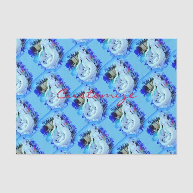 White Mermaid Sitting Thunder_Cove Tissue Paper (Front)