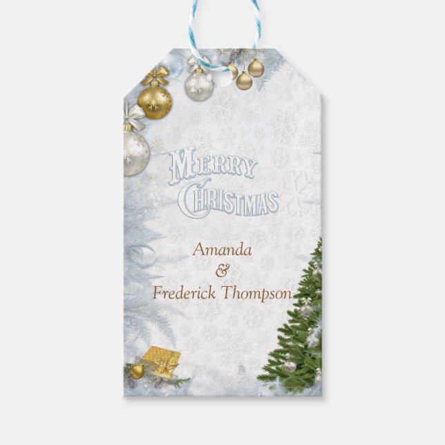 White Merry Christmas Gift Tags (Front)