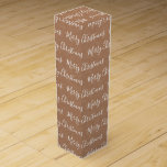White “Merry Christmas” Kraft paper Wine Box<br><div class="desc">White Merry Christmas script with kraft paper texture background wine box</div>