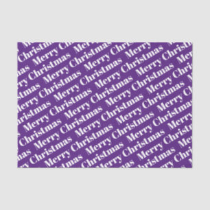 White Merry Christmas on purple holiday Tissue Paper
