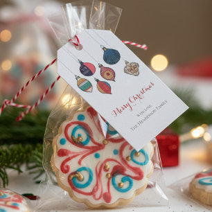 White Merry Xmas Hanging Vintage Xmas Ornaments Gift Tags