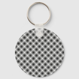 White Mesh Moire by Kenneth Yoncich Key Ring