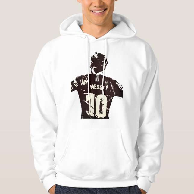 White Messi Men's Hoodie (Front)