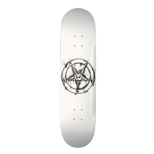 White Messy Baphomet Skateboard