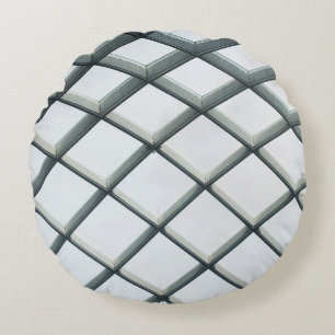 White metal and glass dome ceiling round cushion