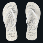 White Metallic Floral & Confetti Glitter | Wedding Flip Flops<br><div class="desc">Bridal Party Flip Flop Shoes. DIY Text. ⭐This Product is 100% Customisable. Graphics and / or text can be added, deleted, moved, resized, changed around, rotated, etc... 99% of my designs in my store are done in layers. This makes it easy for you to resize and move the graphics and...</div>