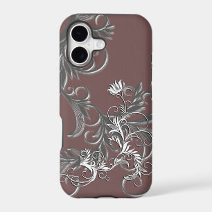 White - Metallic Flower Embossed effect