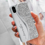 White Metallic Glitter Handwritten Monogram Samsung Galaxy Case<br><div class="desc">The design is a photo and the cases are not made with actual glitter, sequins, metals or woods. This design is also available on other phone models. Choose Device Type to see other iPhone, Samsung Galaxy or Google cases. Some styles may be changed by selecting Style if that is an...</div>