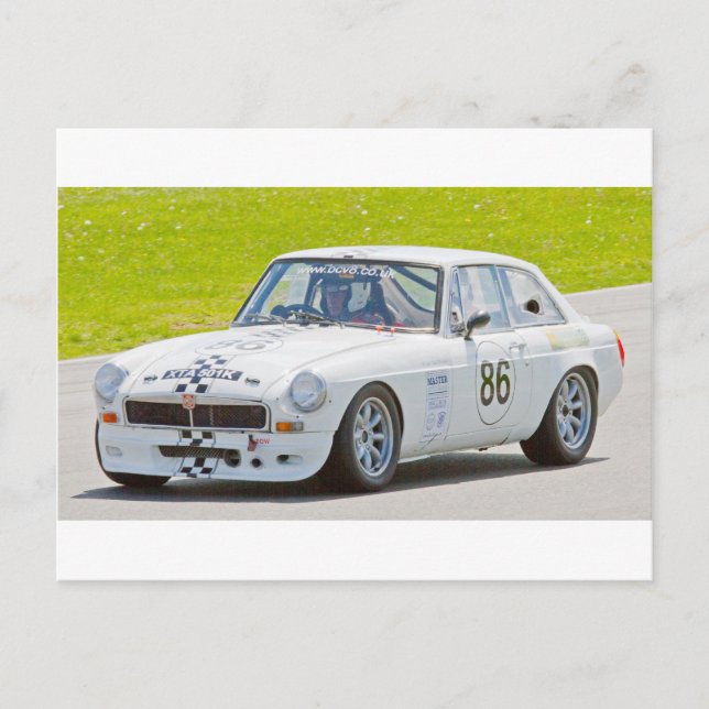 White MG race car Postcard (Front)