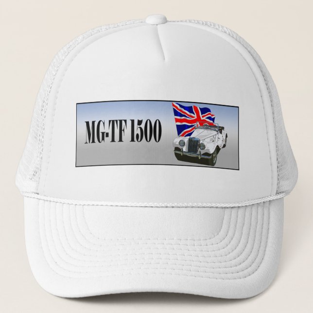 White MG TF Trucker Hat (Front)